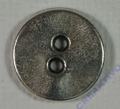 Rockstars Metall-Zierelement: Knopf, 1,4cm �, altsilber, L�cher 1,5mm �