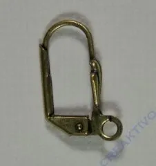 Ohrhaken - Brisur mit Blatt altmessing