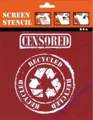 Screen Stencil Schablone 20x20cm Censored / recycled