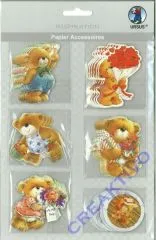 Papier Accessoires Geburtstags-Teddies 6x6 Motive (Restbestand)