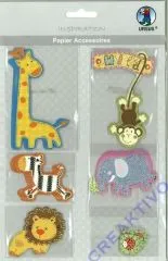 Papier Accessoires Zootiere 6x6 Motive (Restbestand)