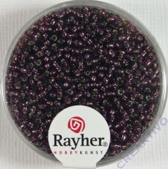 Rocailles 2 mm ø mit Silbereinzug lila