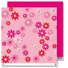 Scrapbooking Papier Karen Marie Klip - Big Pink Flowers