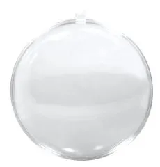 Plastik Medallion zweiteilig kristall 10cm