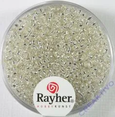 Rocailles 2 mm  mit Silbereinzug silber