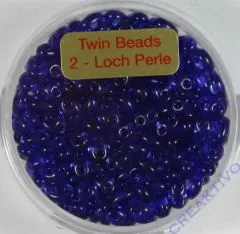 Twin-Beads mit Doppelloch 2,5x5mm dunkelblau pearl