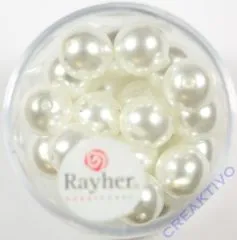 Renaissance Glaswachsperlen, 10 mm � schneewei�