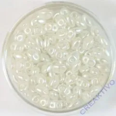 Twin-Rocailles mit Doppelloch 2,5x5mm wei�