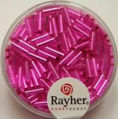 Glasstifte, 7/2 mm, mit Silbereinzug pink
