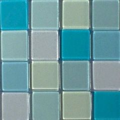 Acryl-Mosaik, 1x1 cm, transparent, lagune