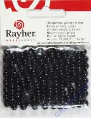 Rayher Holzperlen FSC, poliert 6mm 115St schwarz
