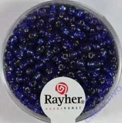 Rocailles 2,6mm  mit Silbereinzug dunkelblau