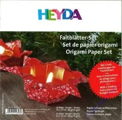 Heyda Faltbltter-Set Origami Papier Set Lucia rot