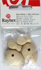 Holz-H�nde + F��e 24/32mm (Restbestand)