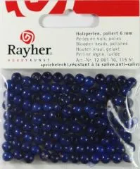 Rayher Holzperlen FSC, poliert 6mm 115St dunkelblau