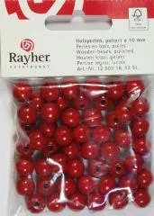 Rayher Holzperlen FSC, poliert 10mm 52St rot
