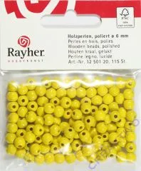 Rayher Holzperlen FSC, poliert 6mm 115St gelb