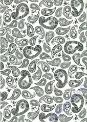 Transparentpapier A4 Black & White - Paisley (Restbestand)