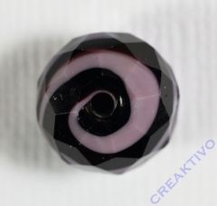 Glasschliffperle Briolette 12mm lila schwarz
