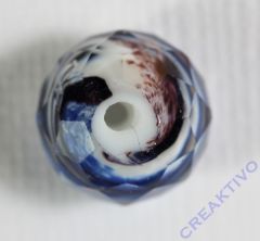 Glasschliffperle Briolette 12mm blau lila ton