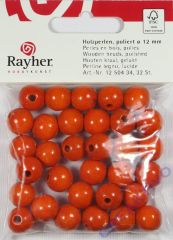 Rayher Holzperlen FSC, poliert 12mm 32St orange