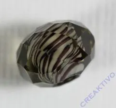 Glasschliffperle Streifenperle 12mm grau