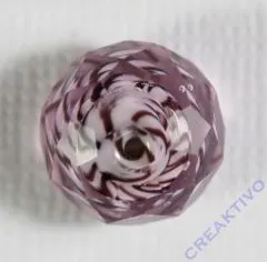 Glasschliffperle Streifenperle 12mm rosa