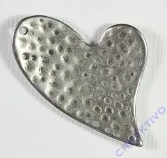 Pracht Metallanh�nger Herz altplatin 42x33mm