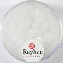 Glasperlen Bl�tter 7x8mm 70 St�ck alabasterwei�