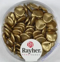 Glasperlen Bl�tter 7x8mm 70 St�ck gold