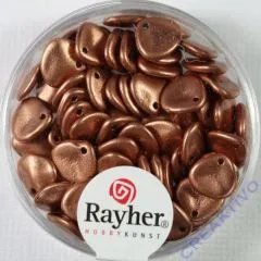 Glasperlen Bl�tter 7x8mm 70 St�ck kupfergold