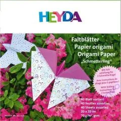 Heyda Faltbltter-Set Origami Papier Set Schmetterling 20x20cm