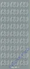 Stickerbogen 60 23x10cm silber