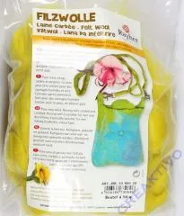 Reine Schurwolle Kammzug Beutel 50g gelb