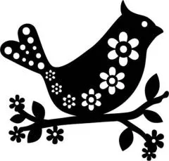 Marabu Silhouette-Schablone 15 x 15 cm Bird with flowers (Restbestand)