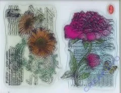 Silikon-Stempel Gerbera & Pfingstrose