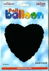 Folienballon Herz schwarz 18 / 45cm