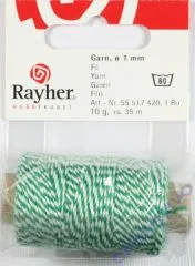 Rayher Garn 1mm gr�n/wei�