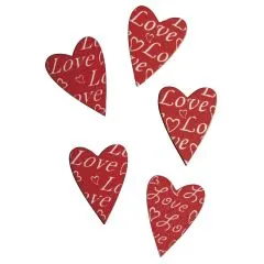 Holz-Streuteile Love 1,7cm rot