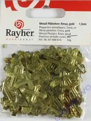 Rayher Metall-Pl�ttchen Kreuz gold