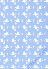 Motivkarton Storch babyrosa (Restbestand)