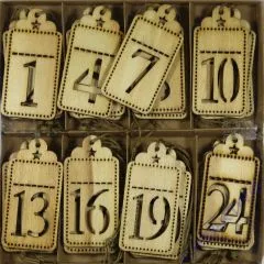 Holz-Adventskalenderschilder 1-24