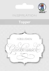 Topper wei�/silber Herzlichen Gl�ckwunsch