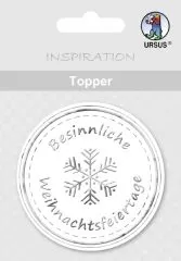 Topper wei�/silber Besinnliche Weihnachtsfeiertage