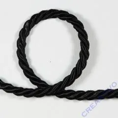 Dekokordel 6mm Meterware schwarz