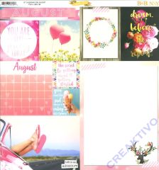 Bo Bunny Scrapbookingpapier Calendar girl - August (Restbestand)