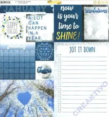 Bo Bunny Scrapbookingpapier Calendar girl - January (Restbestand)