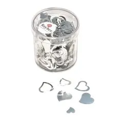 Pailletten, Herz, 7-12 mm, silber, Dose 10 g