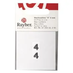 Wachszahlen Ziffer 4 9mm 2 St�ck silber