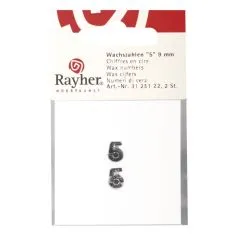 Wachszahlen Ziffer 5 9mm 2 St�ck silber